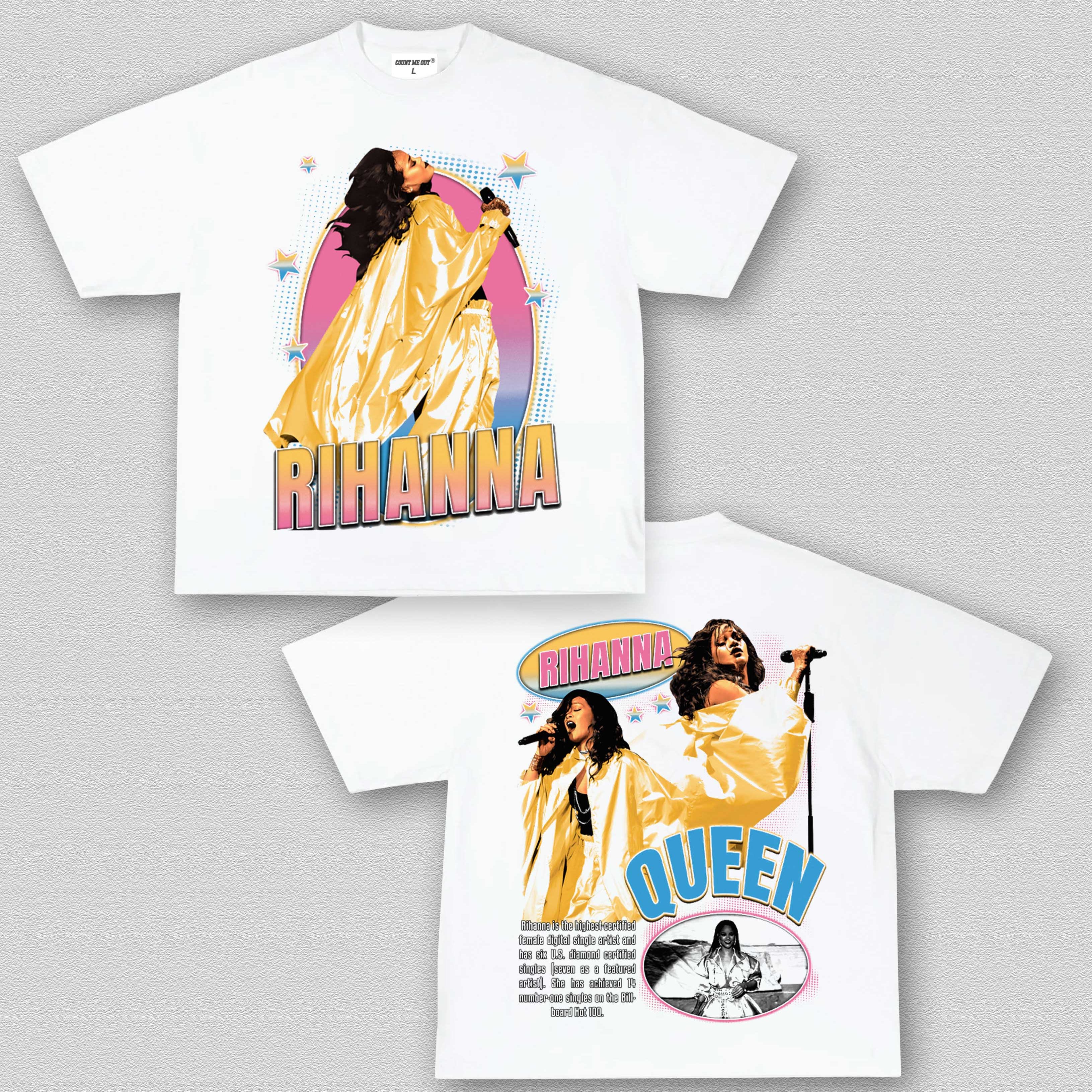 RIHANNA QUEEN WHITE TEE 12.3