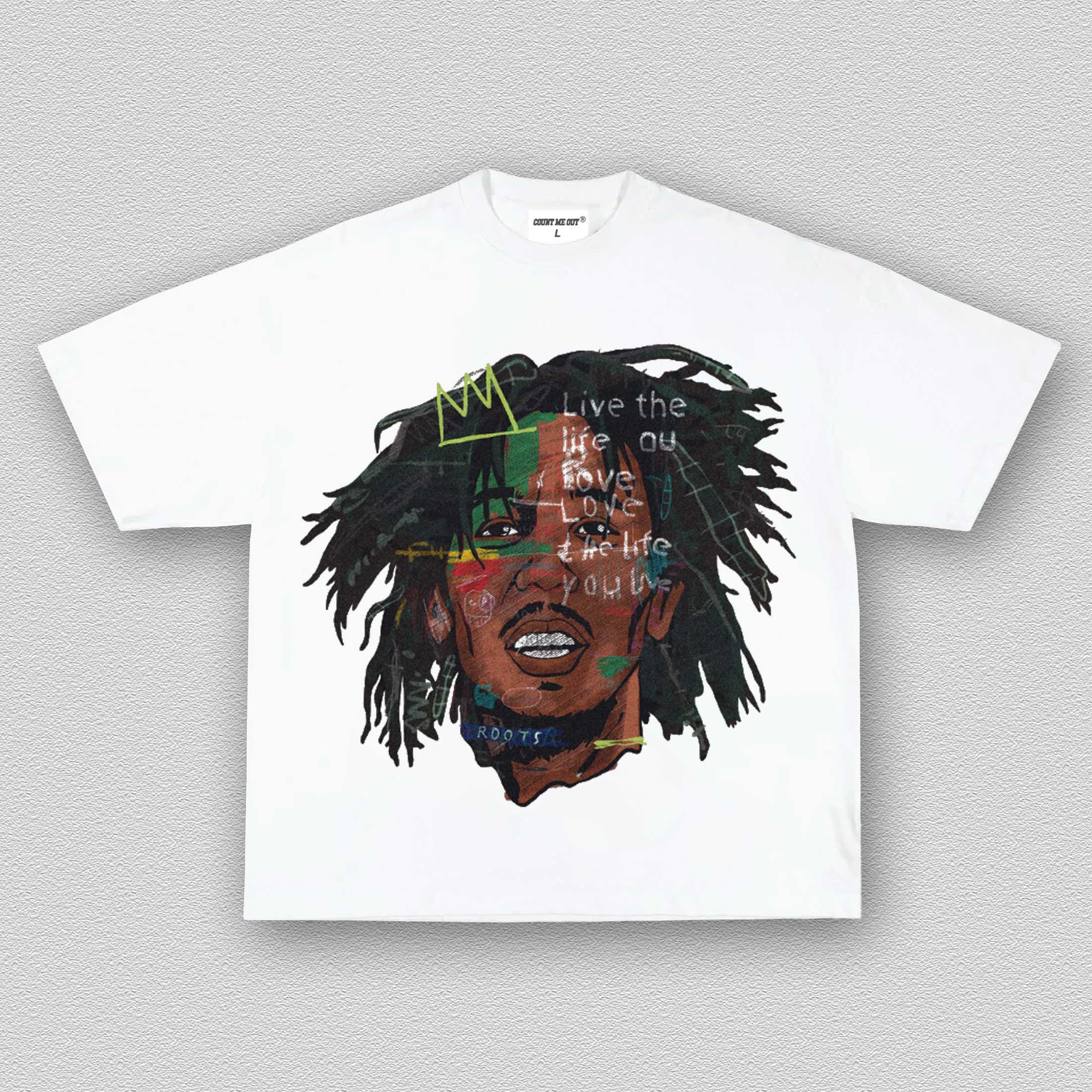 BOB MARLEY BASQUIAT BIG FACE TEE