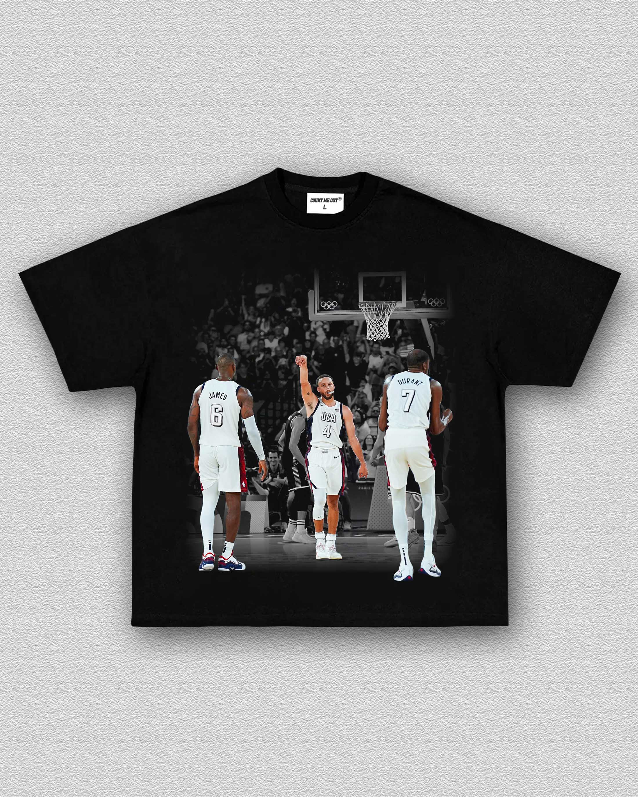 STEPHEN CURRY  AND KEVIN DURANT AND LEBRON JAMES 8.15-1 TEE