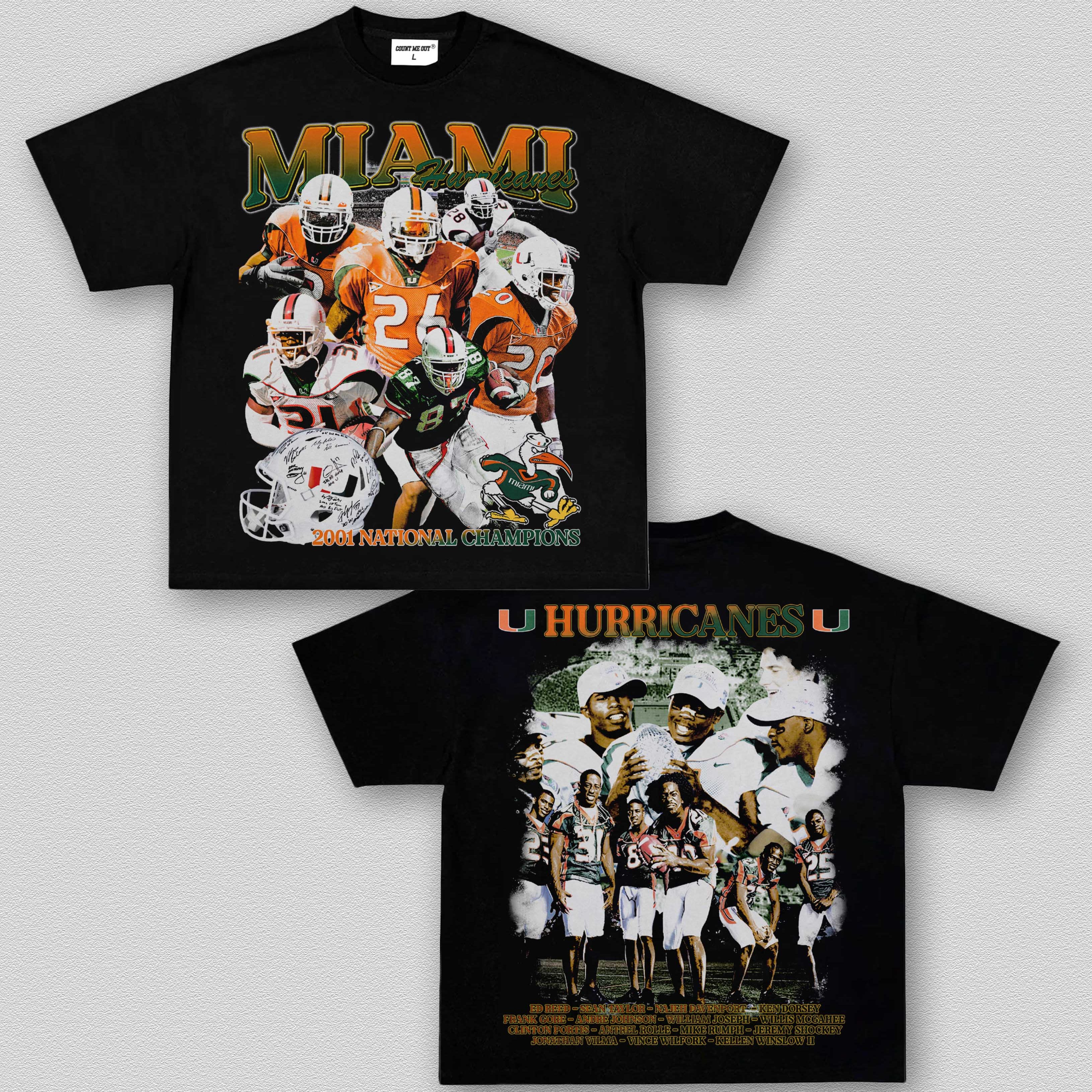 2001 MIAMI HURRICANES CHAMPIONSHIP TEE