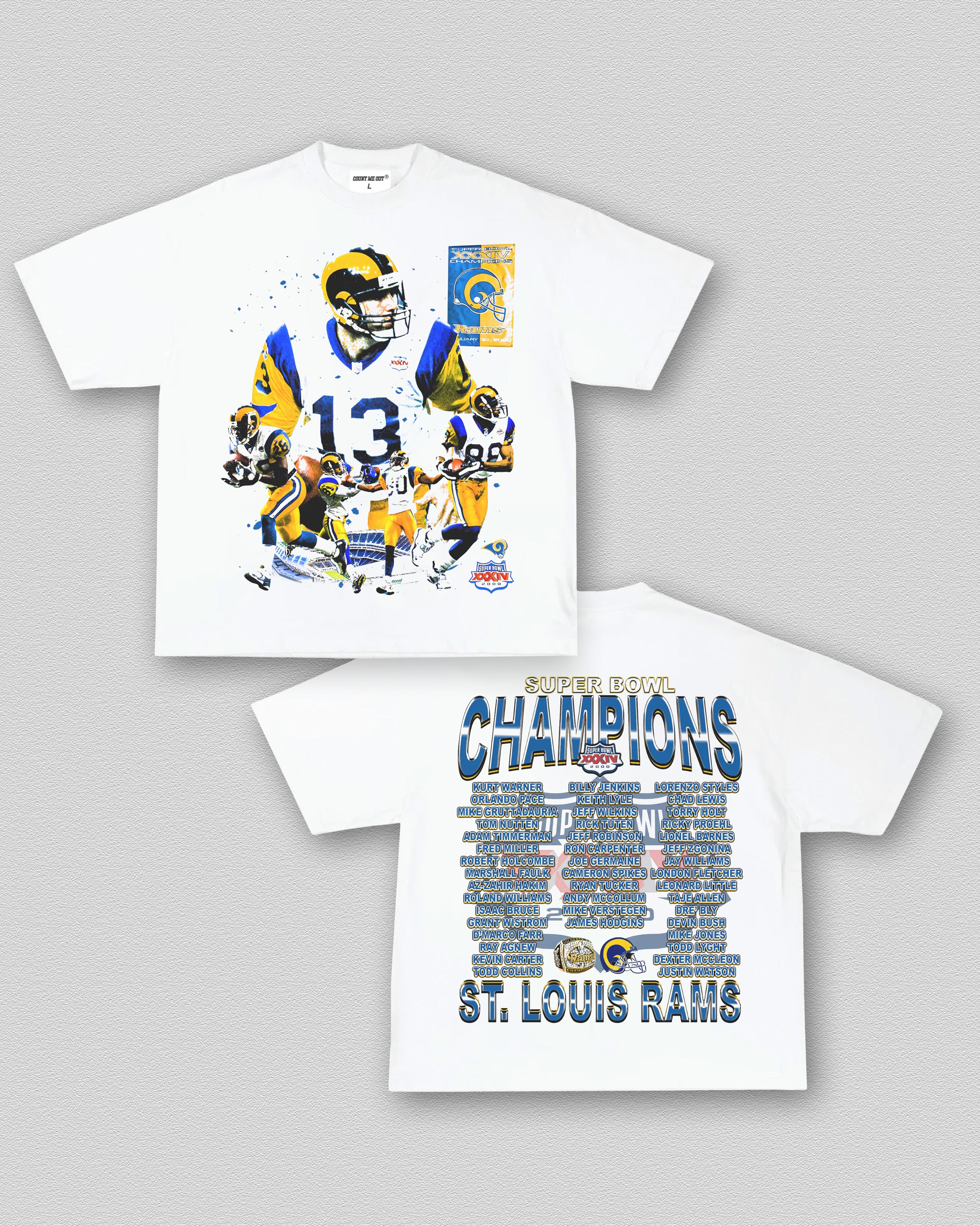 COUNTMEOUT SUPER BOWL XXXIV CHAMPS - RAMS TEE