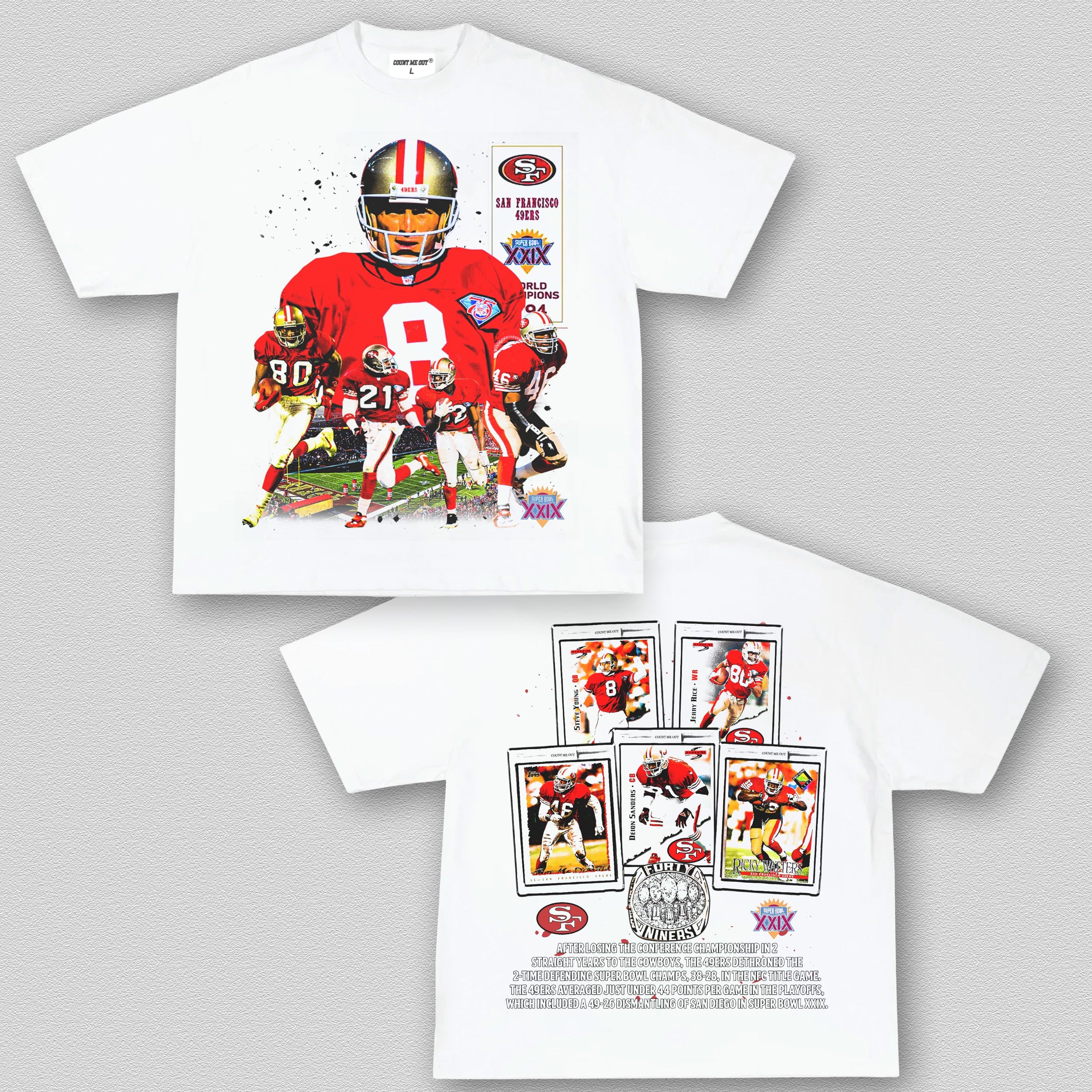 COUNTMEOUT SUPER BOWL XXIX CHAMPS - 49ERS TEE