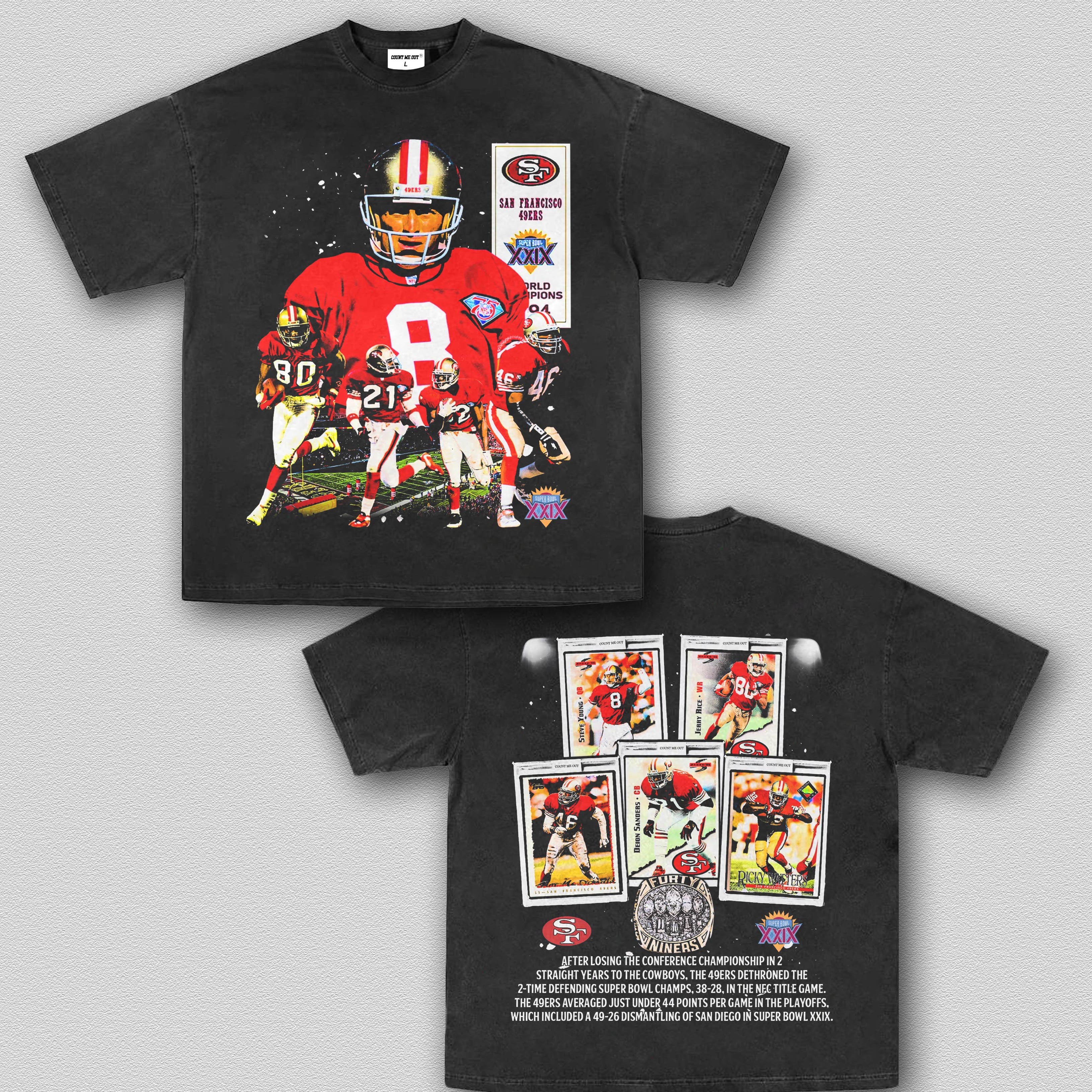 COUNTMEOUT SUPER BOWL XXIX CHAMPS - 49ERS TEE