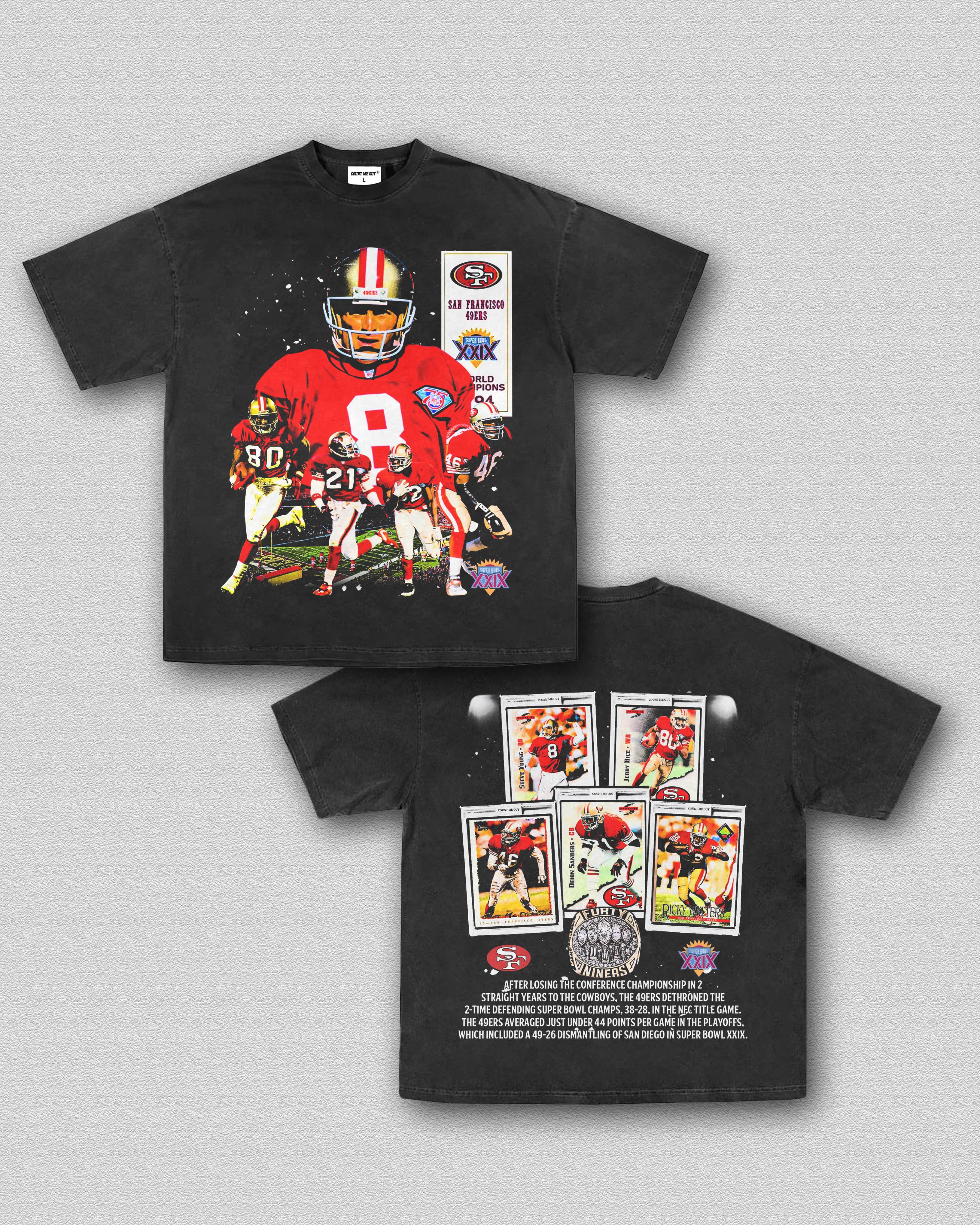 COUNTMEOUT SUPER BOWL XXIX CHAMPS - 49ERS TEE