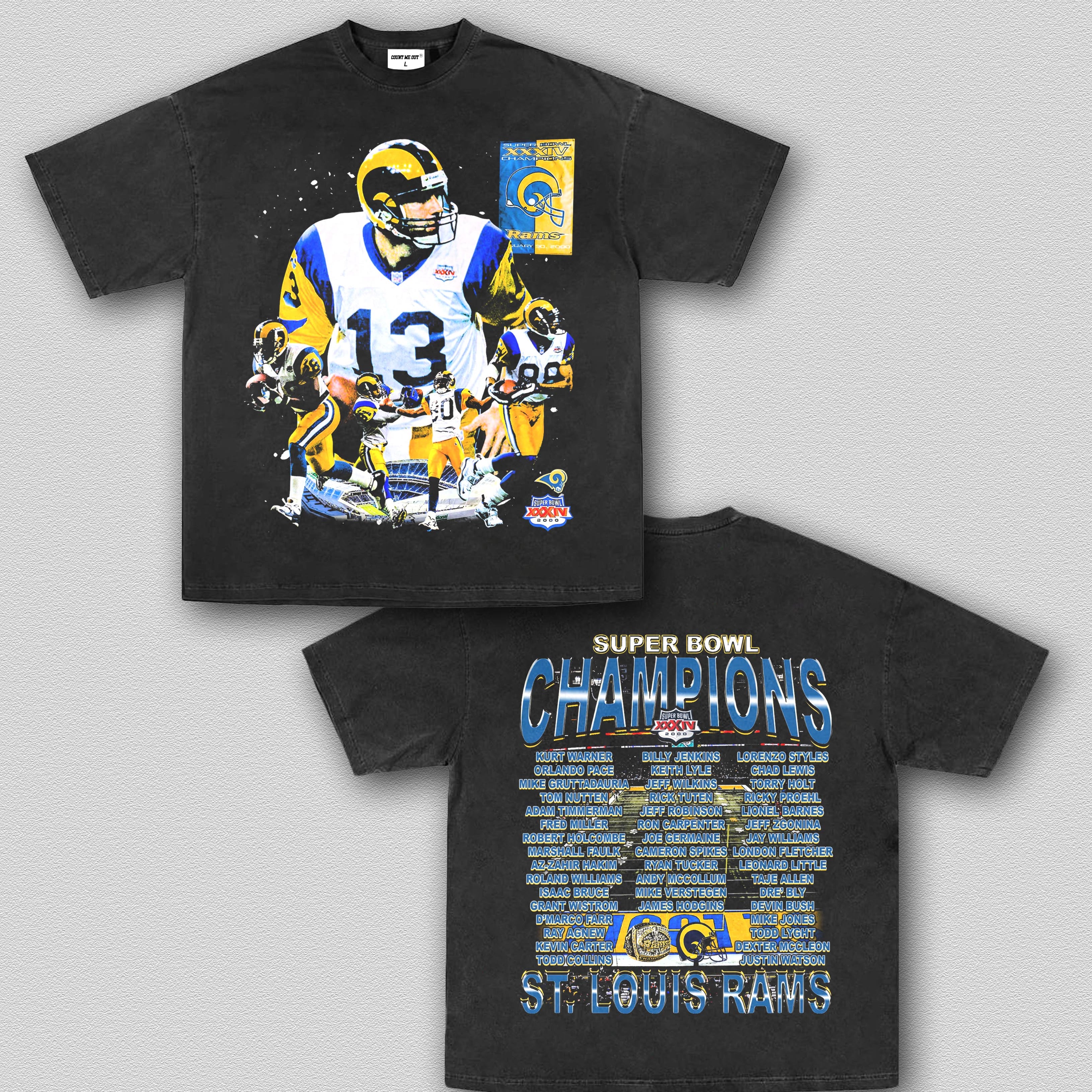 COUNTMEOUT SUPER BOWL XXXIV CHAMPS - RAMS TEE