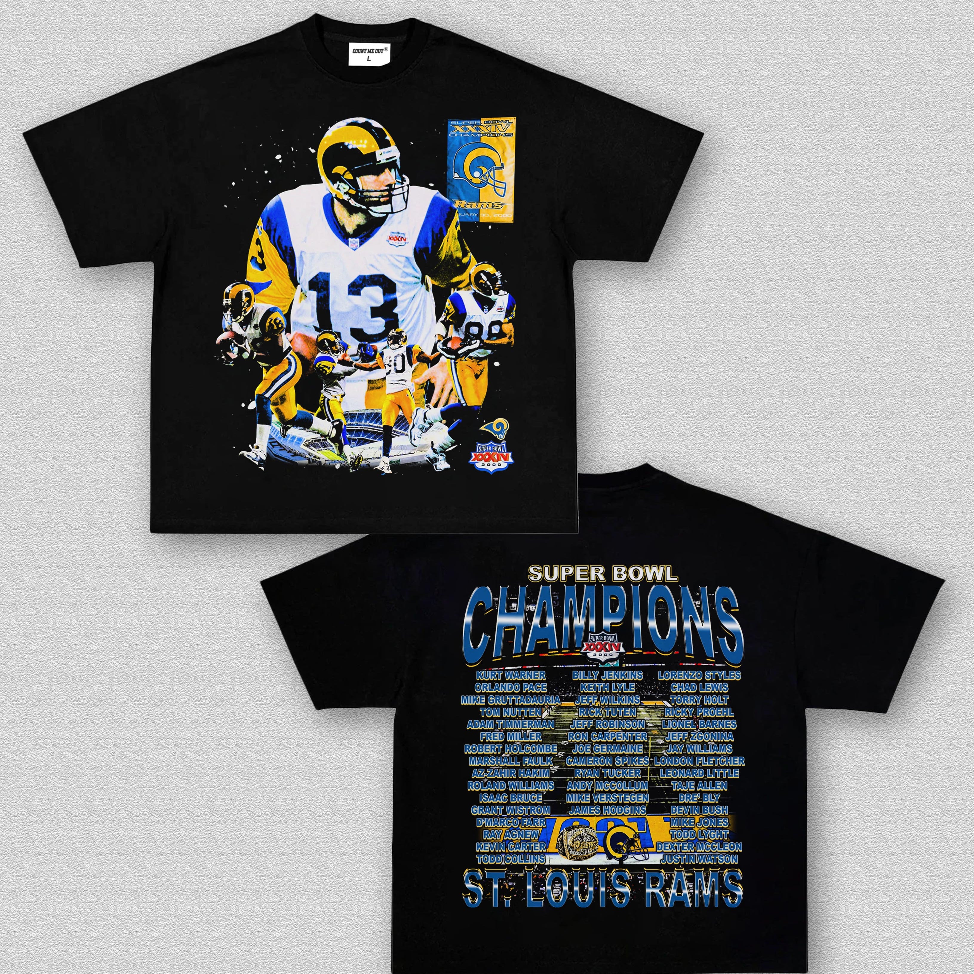 COUNTMEOUT SUPER BOWL XXXIV CHAMPS - RAMS TEE