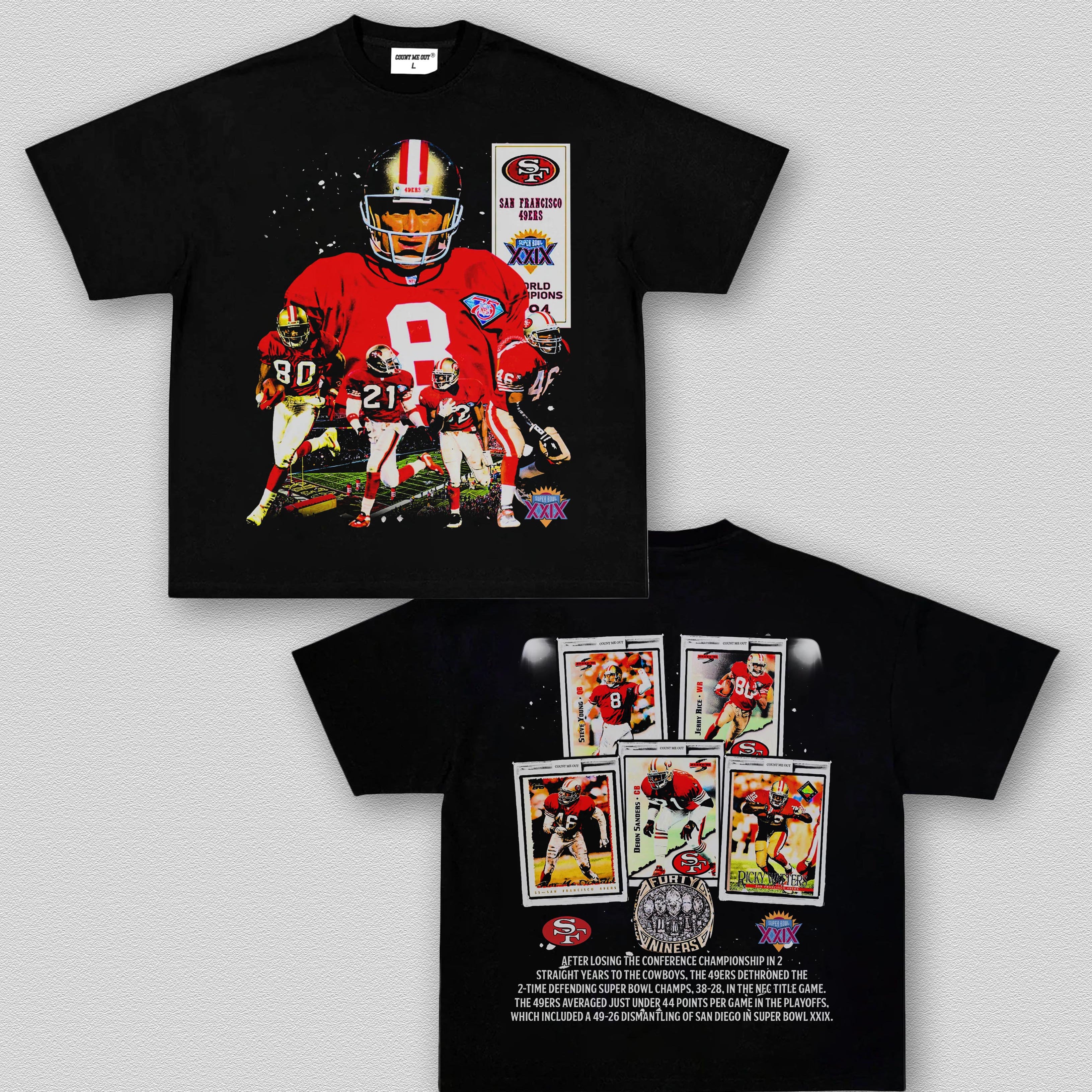 COUNTMEOUT SUPER BOWL XXIX CHAMPS - 49ERS TEE