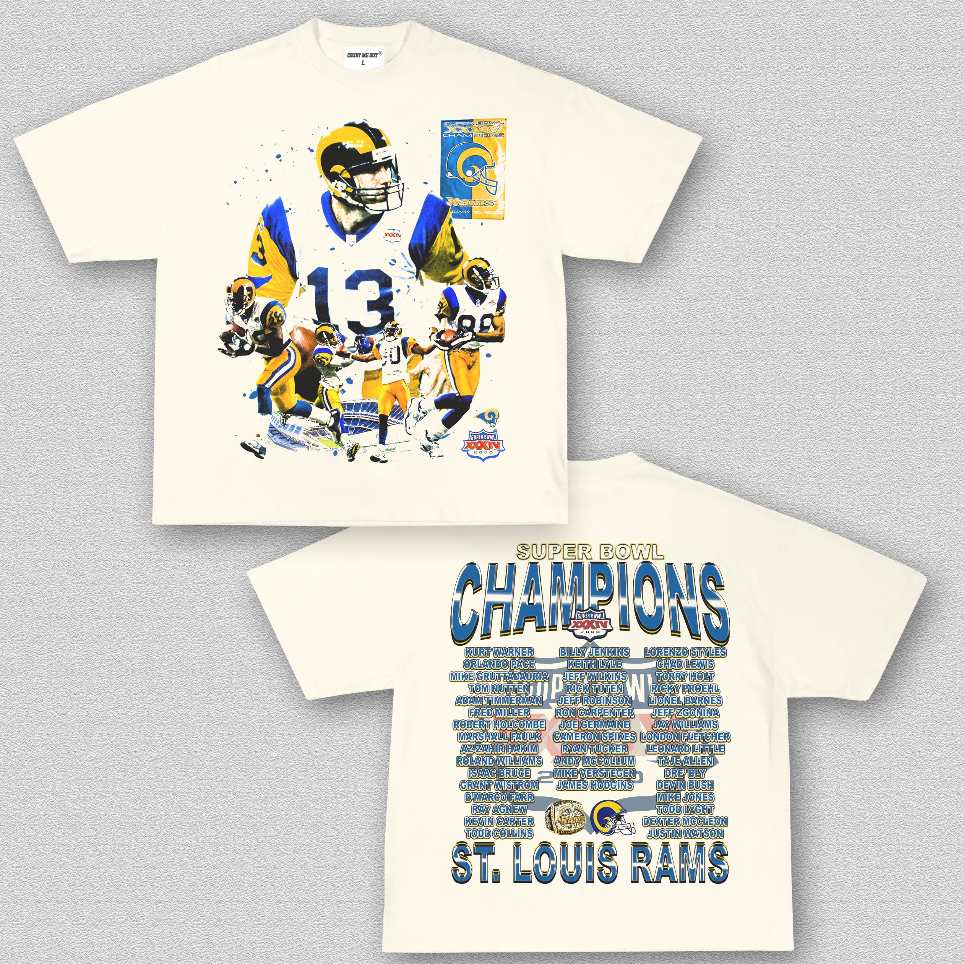 COUNTMEOUT SUPER BOWL XXXIV CHAMPS - RAMS TEE