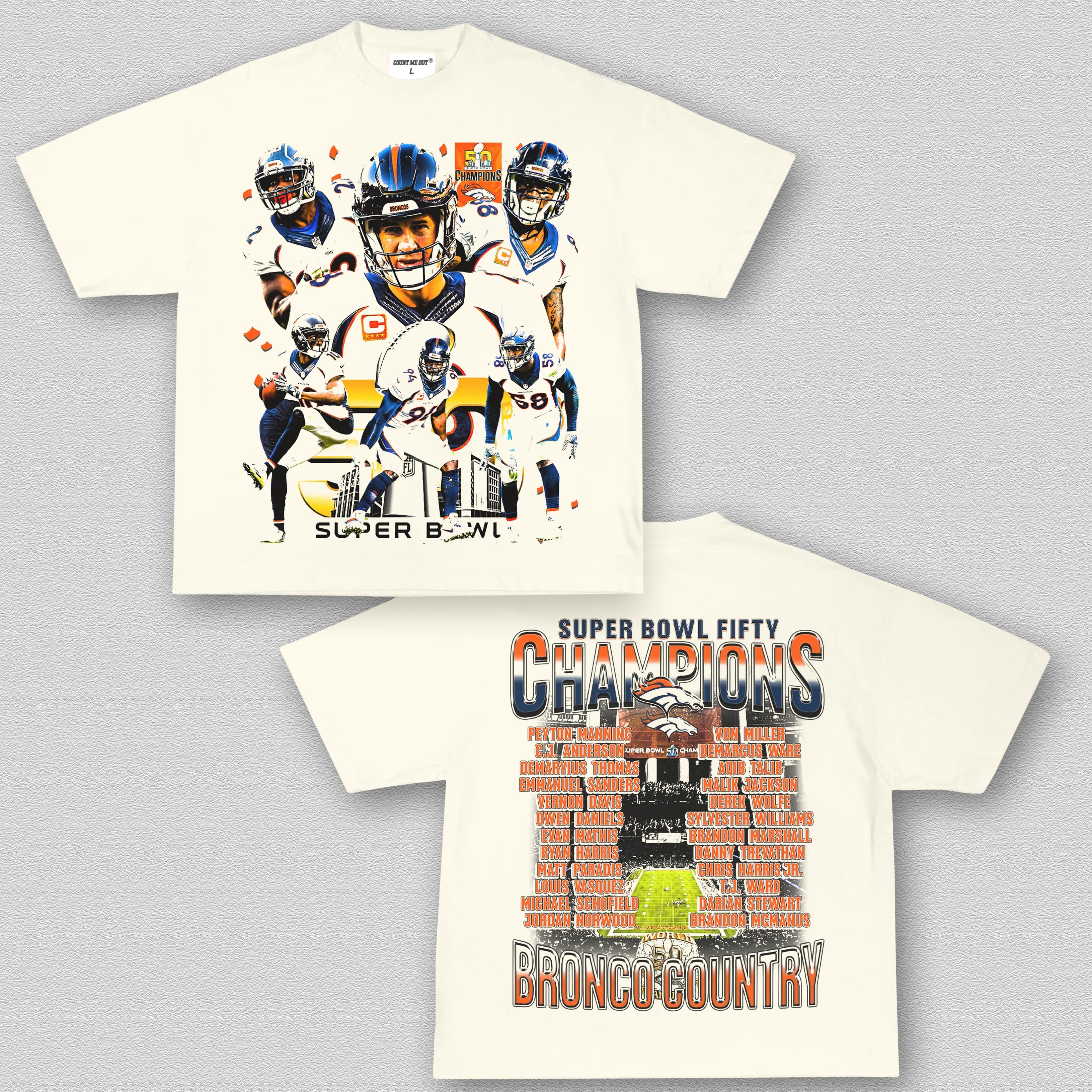 COUNTMEOUT SUPER BOWL 50 CHAMPS - BRONCOS TEE